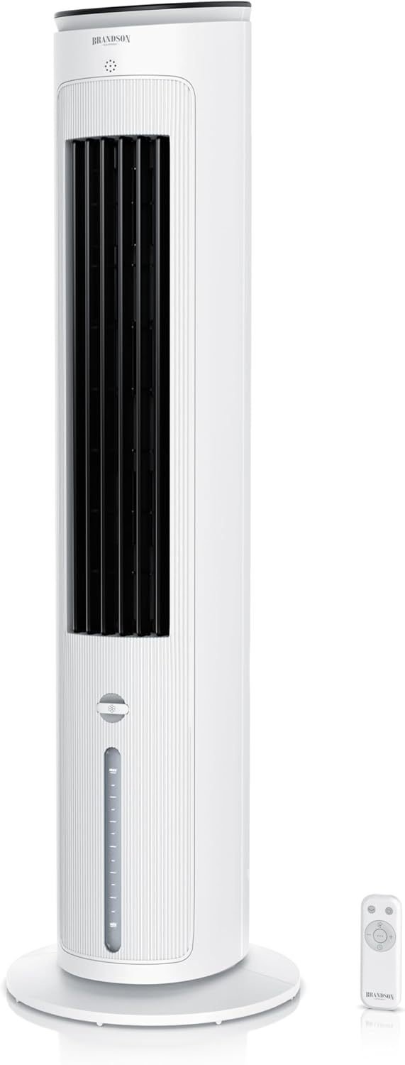 Brandson Ventilador de torre con enfriamiento por agua – Ganador 2025, enfriador evaporativo 5 en 1, silencioso, sin tubo de evacuación, depósito…