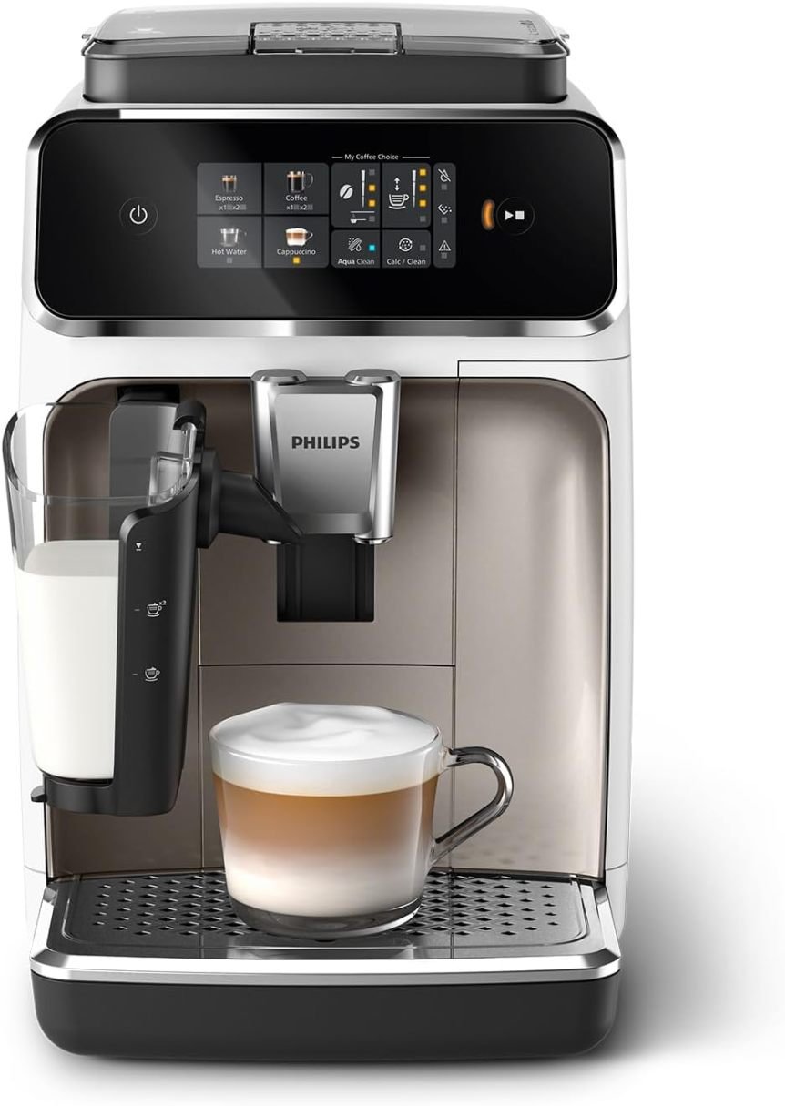 Philips Serie 2300 Cafetera espresso automática EP2333/40 – Cromo blanco