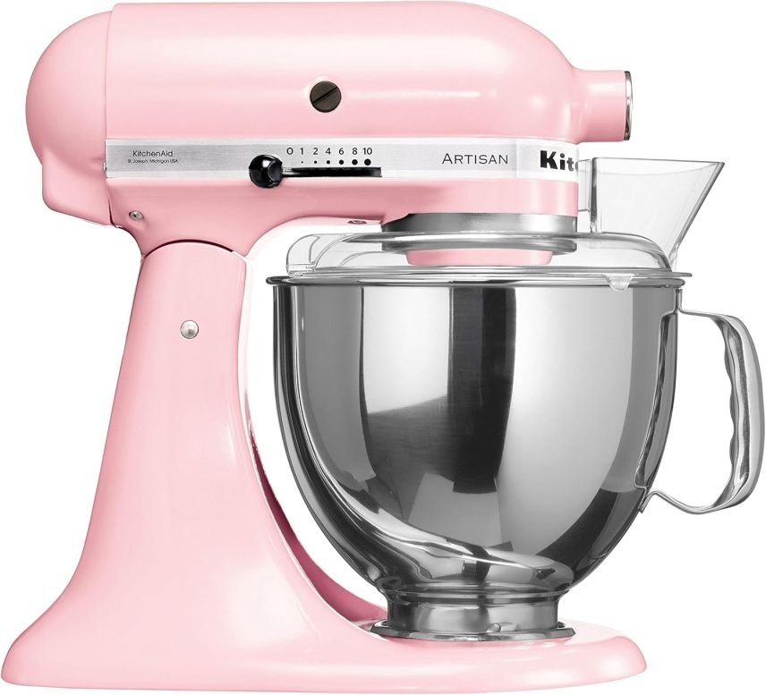 KitchenAid Artisan Robot de cocina de cabezal inclinable – 5 accesorios, 2 boles de acero inoxidable, 4,8 L, rojo Empire