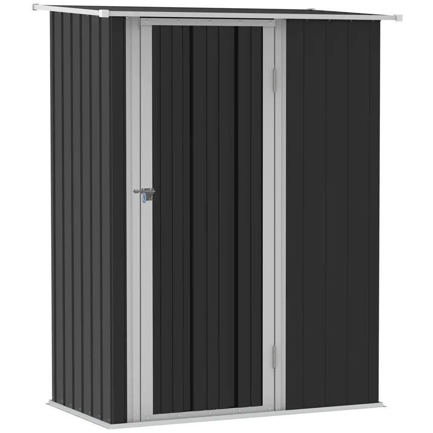 Outsunny Caseta de jardín 142 × 84 × 189 cm de acero – Gris oscuro