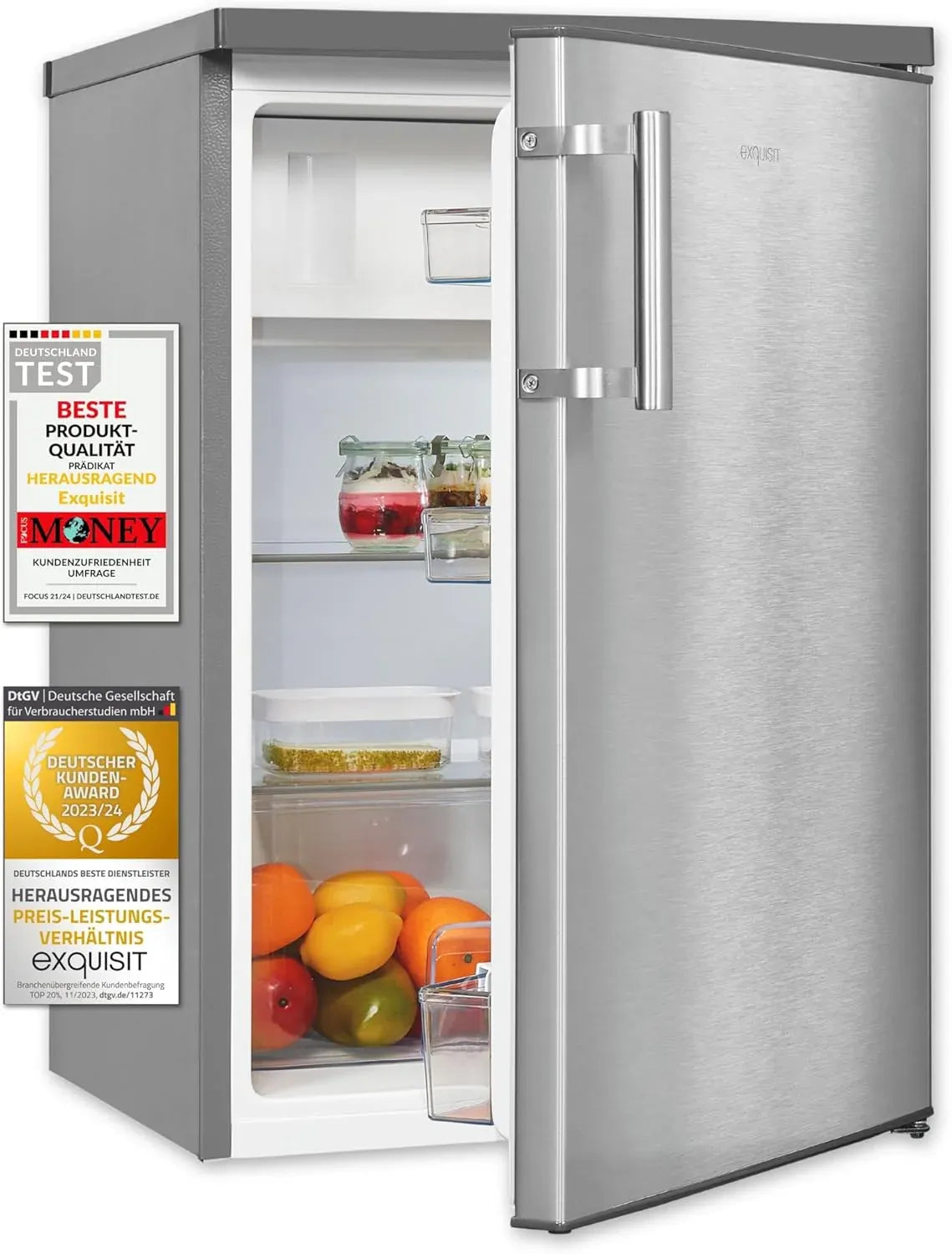 Exquisit Frigorífico 120 L con compartimento congelador 4 estrellas, libre instalación, KS516-4-H-010D blanco