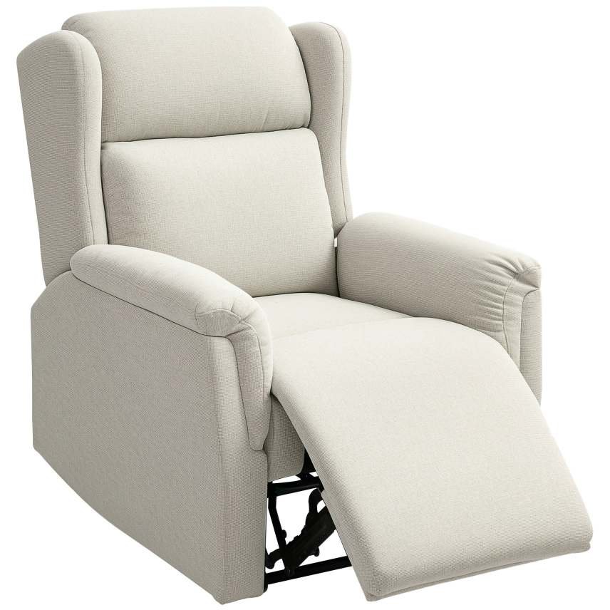 HOMCOM Sillón relax TV reclinable a 160° – Muelles ensacados, beige