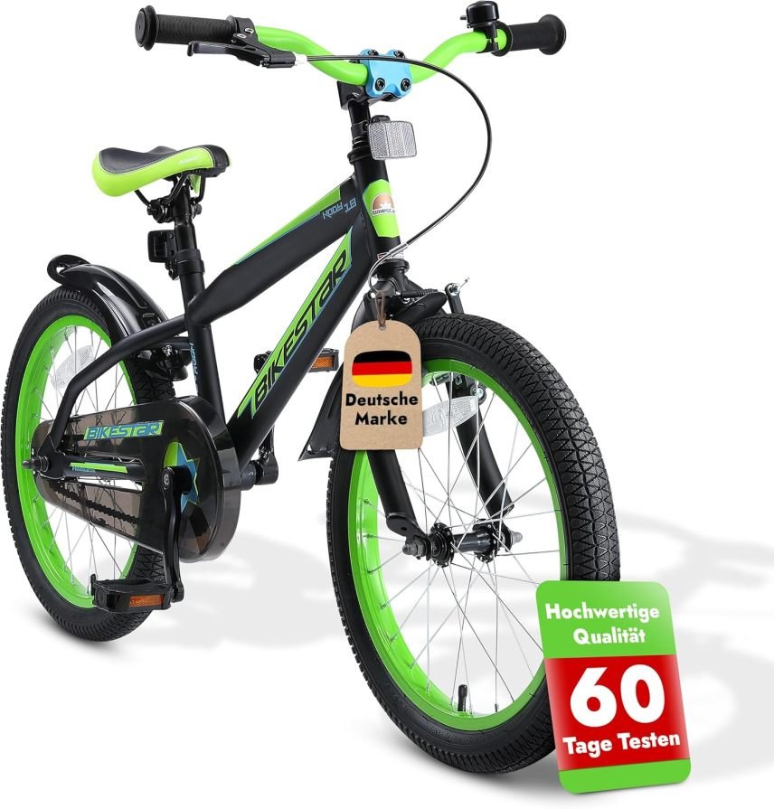 BIKESTAR Bicicleta infantil 18 pulgadas para niñas y niños desde 5 años – Urban Jungle, Berry/Turquoise