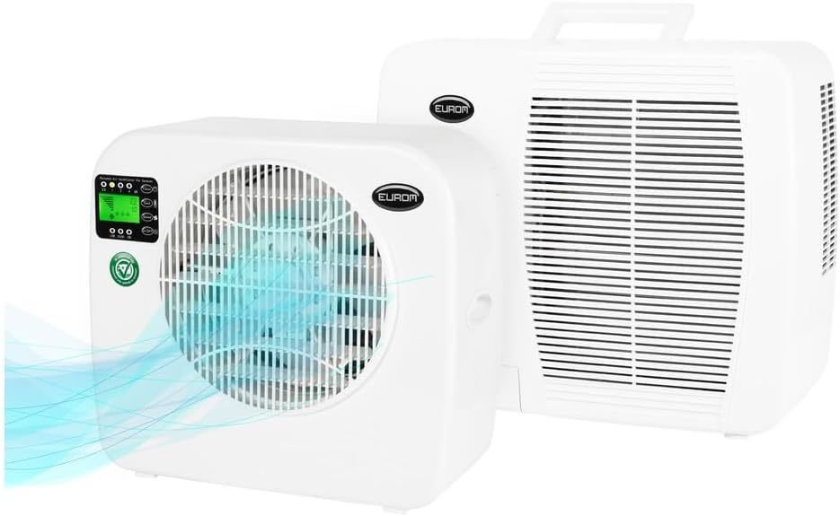 EUROM AC2401 Aire acondicionado split portátil 2400 BTU – Para caravana, autocaravana, barco, autobús y mobil-home, versión mejorada del AC2400