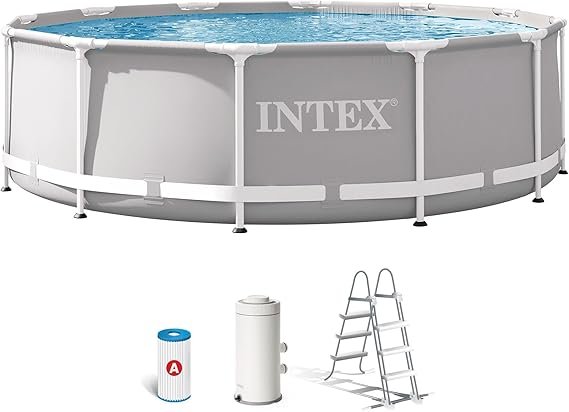 Intex Prism Frame Piscina tubular redonda Ø 3,66 × 0,98 m – Kit elevado para jardín