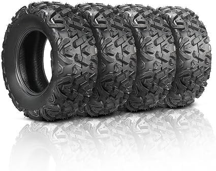 TUFFIOM Juego de 4 neumáticos todoterreno ATV/UTV – 25×8-12 delanteros y 25×10-12 traseros