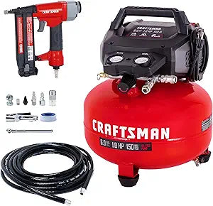 CRAFTSMAN Compresor pancake de 6 galones con clavadora Brad 18GA