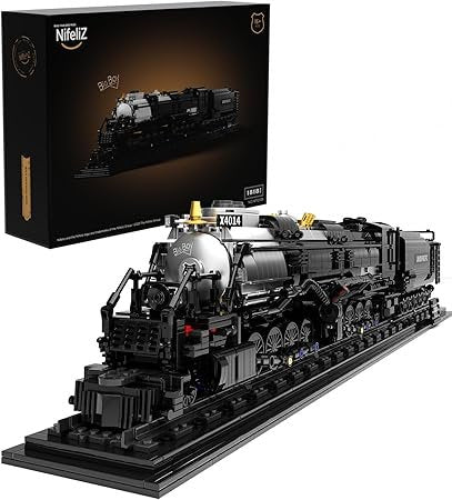 Nifeliz Big Boy Locomotora de vapor para construir – Modelo retro con vías, 1818 piezas, juego de construcción para adultos