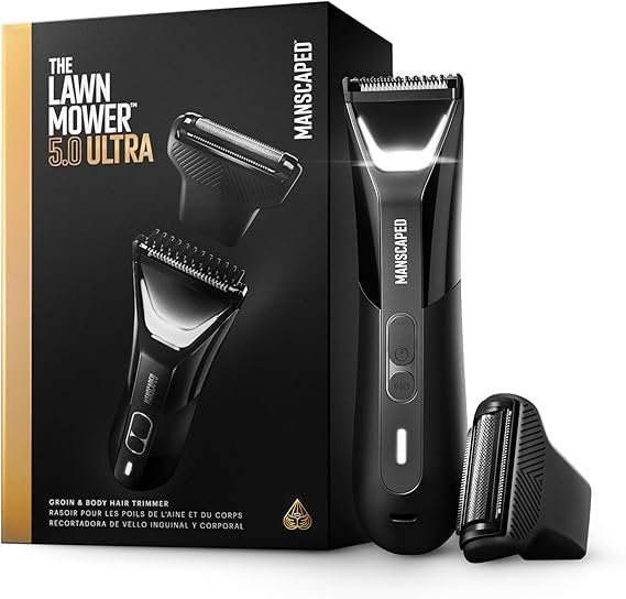 MANSCAPED The Lawn Mower 5.0 Ultra Recortadora corporal y zonas íntimas – Doble cabezal SkinSafe, impermeable, recargable por USB-C, estuche de…