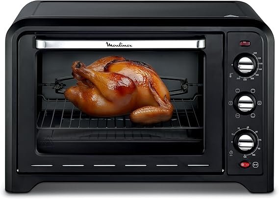 Moulinex Optimo OX495810 Horno eléctrico 60 L – 7 modos de calentamiento, convección, termostato hasta 240 °C, temporizador, negro