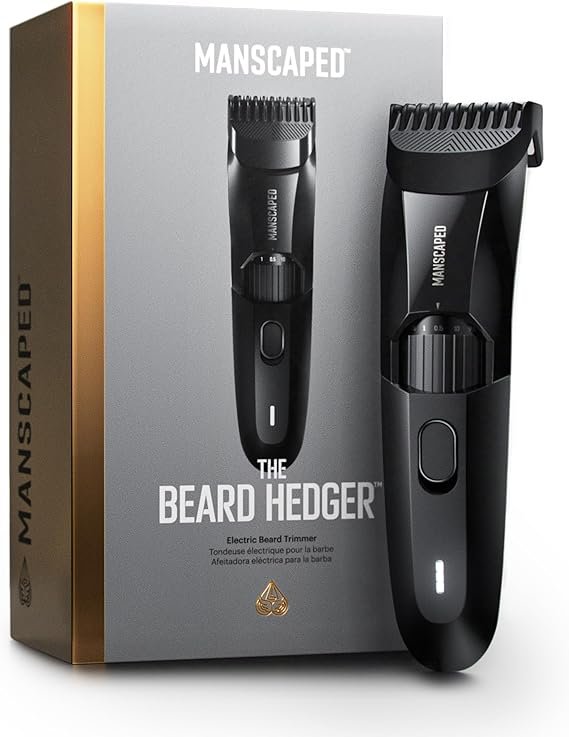 MANSCAPED The Beard Hedger Recortadora de barba premium para hombre – 20 longitudes, cuchilla en T de acero inoxidable, impermeable, inalámbrica,…