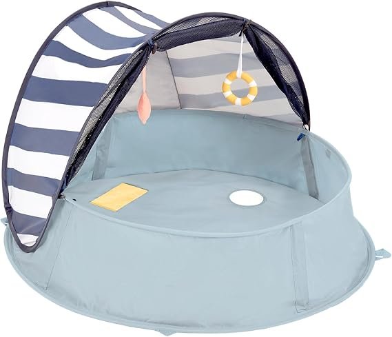 Babymoov Aquani 3 en 1 Tienda pop-up y piscina infantil – Tienda de juegos, piscina infantil y cúpula solar UPF 50+
