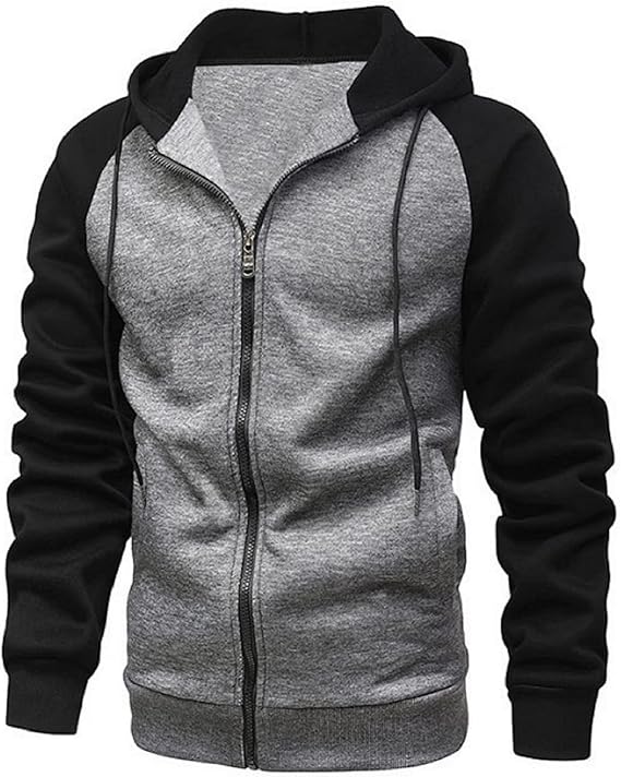 Sudadera con capucha y cremallera hombre – Chaqueta hoodie cómoda, tallas S–2XL
