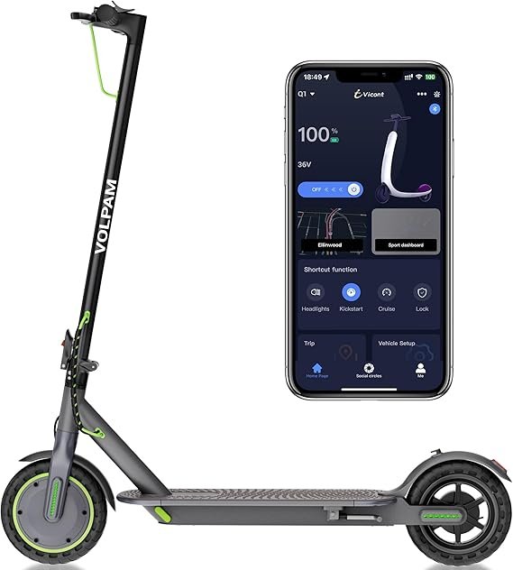 Aotedor Scooter de movilidad ultraligero para adulto – Plegable, aprox. 16 kg, doble batería de litio, autonomía hasta 35 km, homologado para…