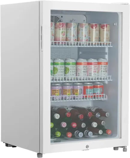 METRO Professional GPC1088 Mini frigorífico 88 L – 1,052 kWh/24 h, 3 estantes de rejilla inox, negro (blanco/118 L)