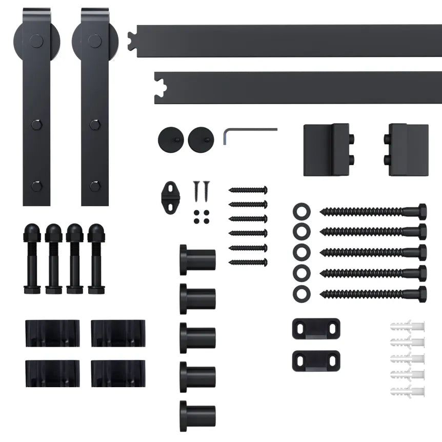 HOMCOM Kit de riel para puerta corredera – Deslizamiento silencioso, uso versátil
