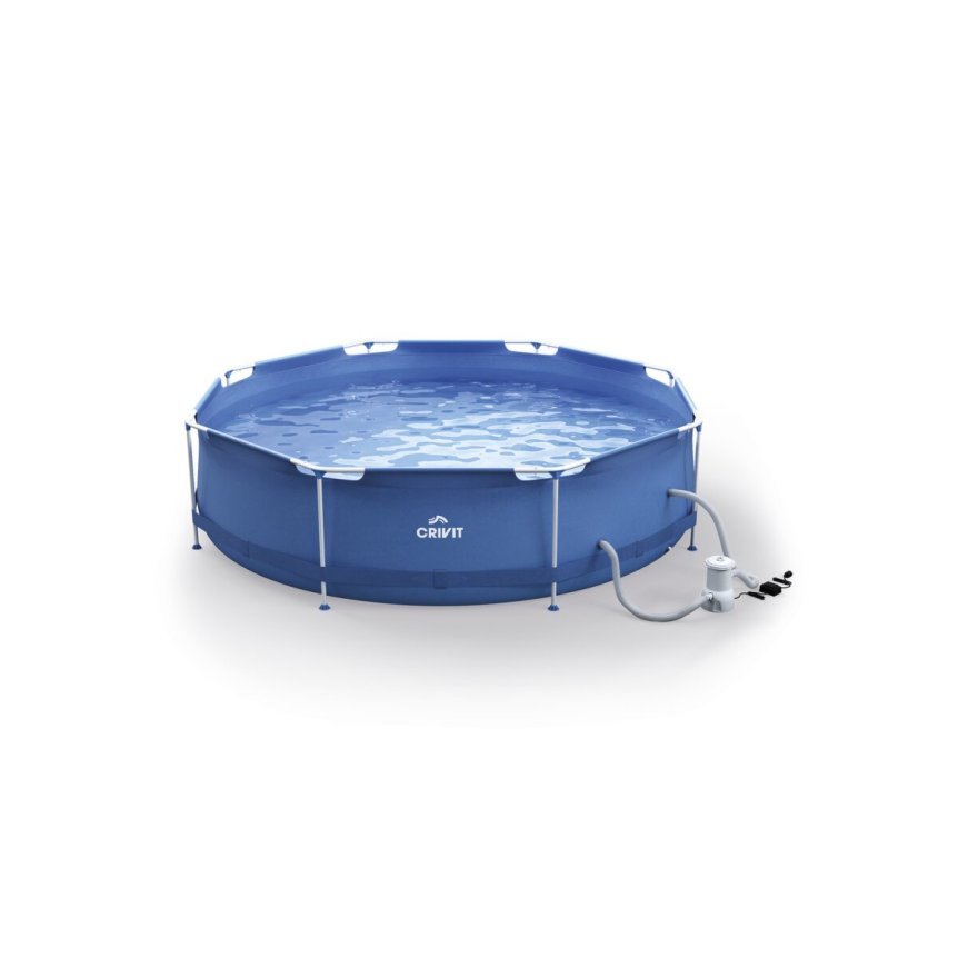 CRIVIT Piscina tubular Metal Frame Ø 300 × H 76 cm con bomba de filtrado – Artículo de segunda selección, como nueva