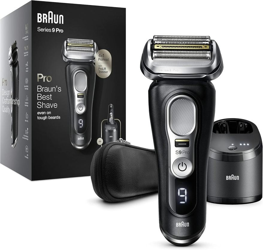 Braun Series 9 Pro Afeitadora premium para hombre – Cabezal 4+1, recortadora ProLift, PowerCase, estación de limpieza 5 en 1, autonomía 60 min,…