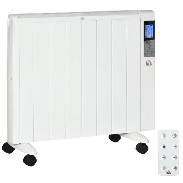 HOMCOM Convector eléctrico con 2 niveles de calefacción y mando a distancia – Blanco