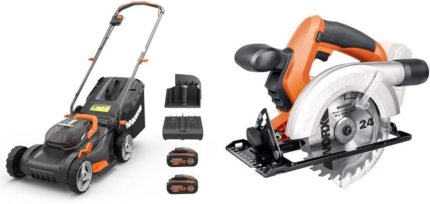 WORX WG743E Cortacésped a batería 40 V – Función mulching, baterías PowerShare, hasta 500 m²