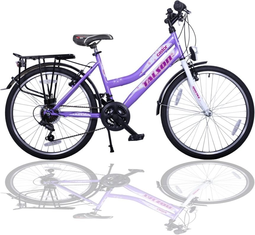Talson Bicicleta infantil 24″ – 21 velocidades, violeta/blanco