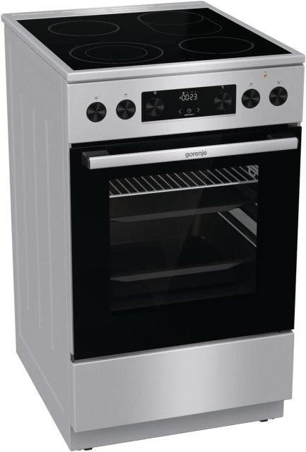 Gorenje GECS5C70XPA Cocina eléctrica 50 cm vitrocerámica – Horno 70 L, GentleClose, precalentamiento rápido, AirFry, ExtraSteam, modo pizza 300…