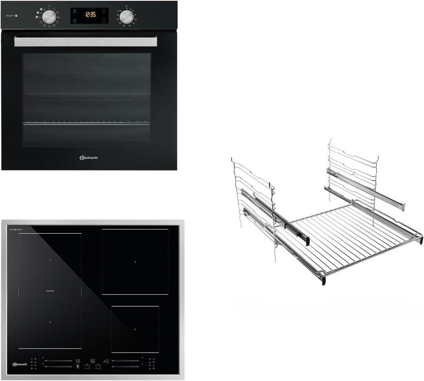 Bauknecht BAKO 566 IND Conjunto horno + placa de inducción 60 cm – Aire caliente, Gentle Steam, Maxi Cooking, My Menu, Booster, guías en 2…