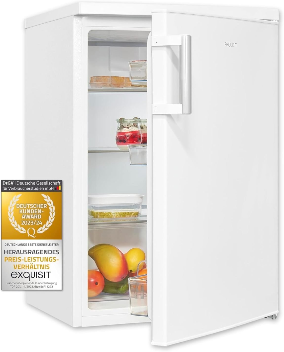 Exquisit Frigorífico 133 L sin congelador, libre instalación, puerta reversible, KS516-V-H-010D blanco