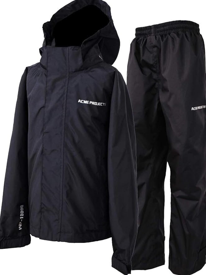 Acme Projects Conjunto de lluvia 2 piezas – Chaqueta y pantalón 100 % impermeables y transpirables, 10.000 mm / 3000 g, costuras selladas,…