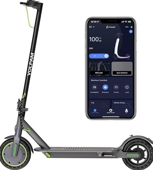 Aotedor Scooter de movilidad ultraligero para adulto – Plegable, aprox. 16 kg, doble batería de litio, autonomía hasta 35 km, homologado para…