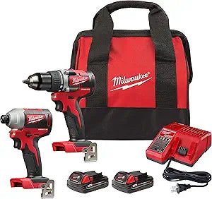 Milwaukee 2697-22 M18 Kit taladro percutor/atornillador de impacto inalámbrico 18 V ion-litio XC