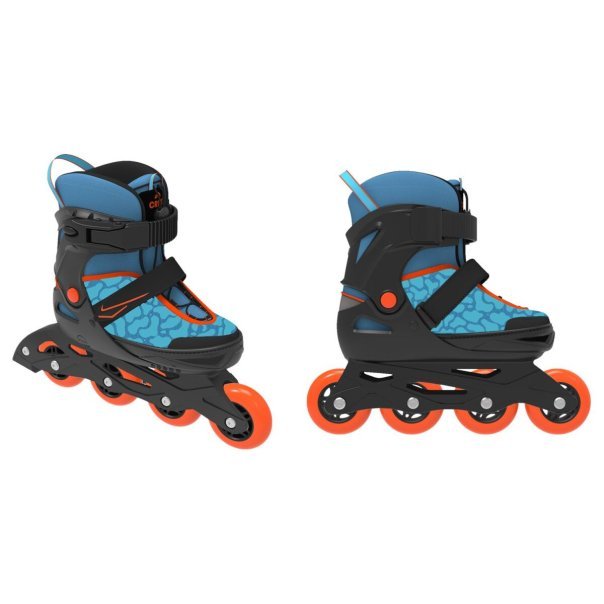 CRIVIT Patines en línea infantiles de bota blanda, ayuda para calzarlos y asa de transporte (azul, 29-33) – Artículo de segunda selección, buen estado