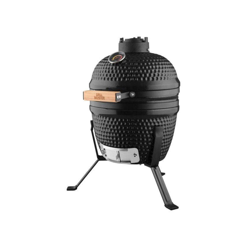 GRILLMEISTER Mini barbacoa de carbón de cerámica, negra – Artículo de segunda selección, como nueva