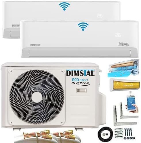 Aire acondicionado MultiSplit Quick-Connect ECO Smart Inverter 2 × 9000 BTU / 2 × 2,6 kW – Muy silencioso, Self Clean, Wi-Fi/app, Super Ionizer,…