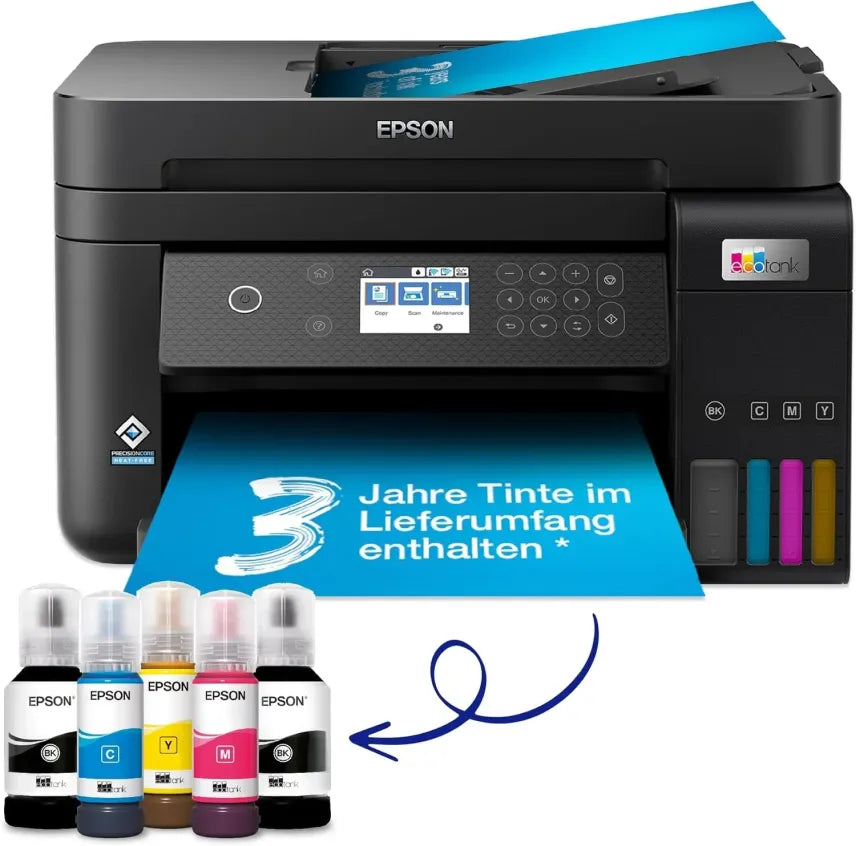 Epson EcoTank ET-4800 Impresora multifunción A4 Wi-Fi con depósitos de tinta, hasta 3 años de tinta incluidos, negra