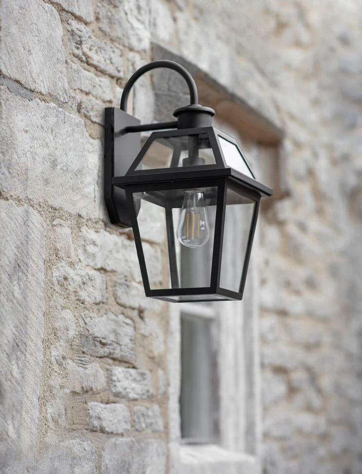 Harrow Aplique de pared negro – Lámpara LED moderna para interior y exterior