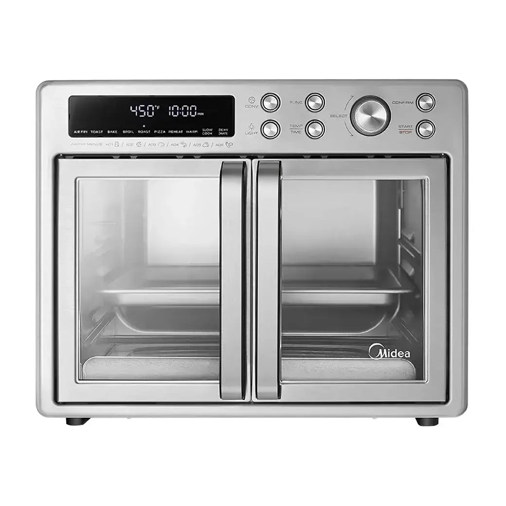 Midea Flexify French Door Airfryer Horno – Freidora de aire multifunción de doble puerta, gran capacidad, 10 en 1, negra