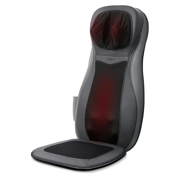 NAIPO Cojín de masaje shiatsu – Masaje eléctrico de espalda con calor, amasamiento, rodillos 3D y vibración
