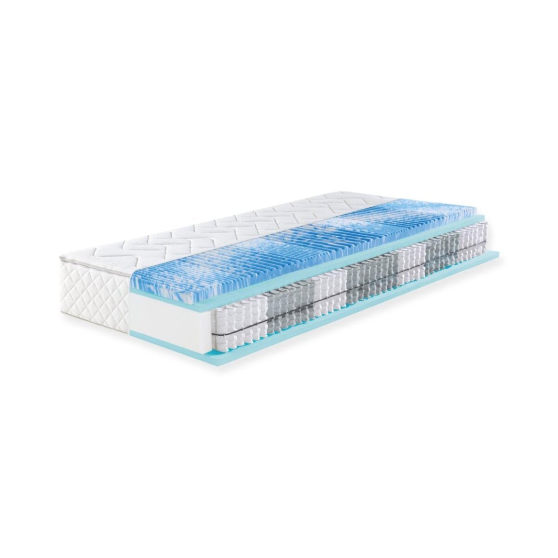 f.a.n. Sweet Dream XXL Colchón de 7 zonas de muelles ensacados con topper de gel – H3, 90 × 200 cm, artículo de segunda selección con daño…