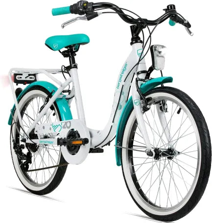 Bergsteiger Atlantis Bicicleta infantil 20/24″ – Para 6–11 años, conforme StVZO, cambios Shimano, iluminación por dinamo