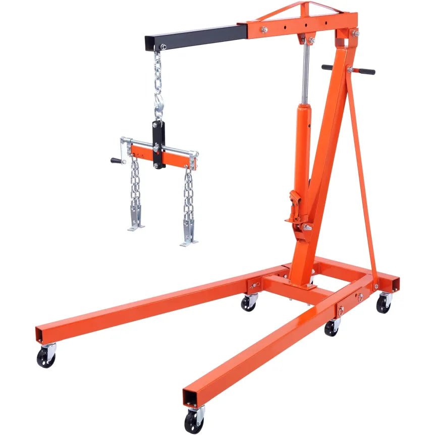 BENTISM Grúa de taller plegable 2 T – Capacidad 4400 lb/2 toneladas, con nivel de burbuja, construcción robusta
