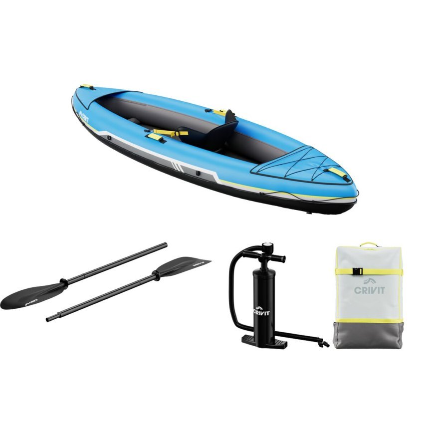 CRIVIT Kayak hinchable Touring de 1 plaza – Artículo de segunda selección, muy buen estado