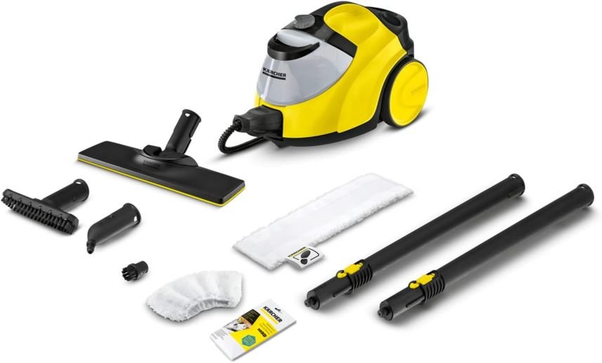 Kärcher SC 5 EasyFix Limpiador a vapor con inyección de agua caliente – 4,2 bar, calentamiento 3 min, aprox. 150 m², depósitos 0,5 + 1,5 L, kit de…