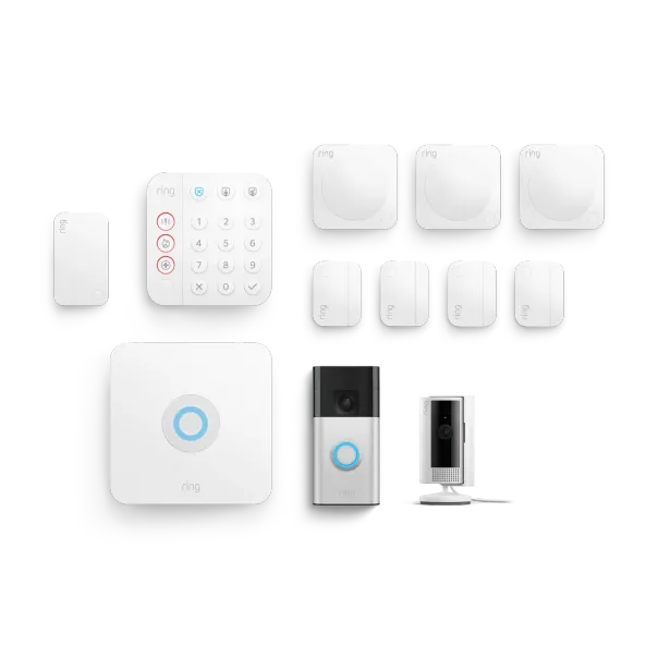 Pack Ring Alarm + cámara interior 2.ª generación + timbre con vídeo a batería – Talla L