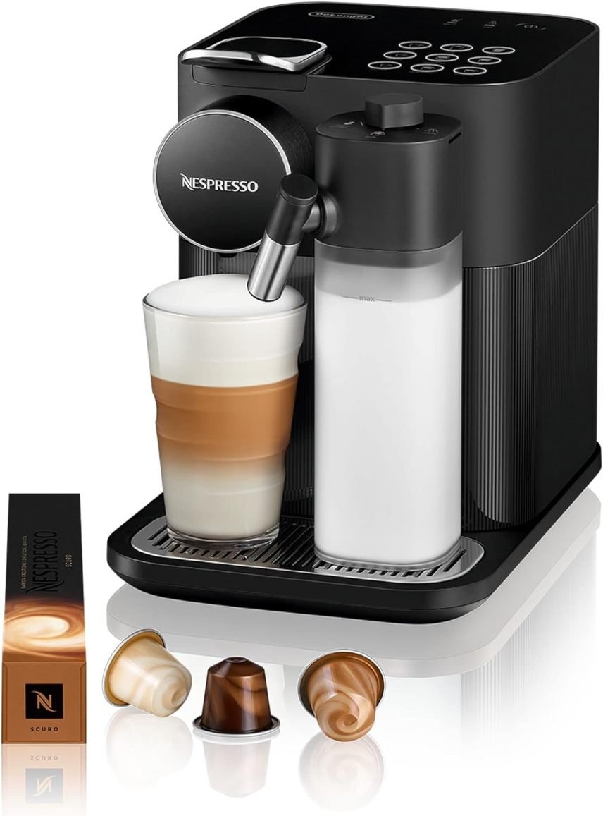 Nespresso De'Longhi Gran Lattissima EN640.W Cafetera de cápsulas con sistema de leche automático – 19 bar, 1400 W, blanco