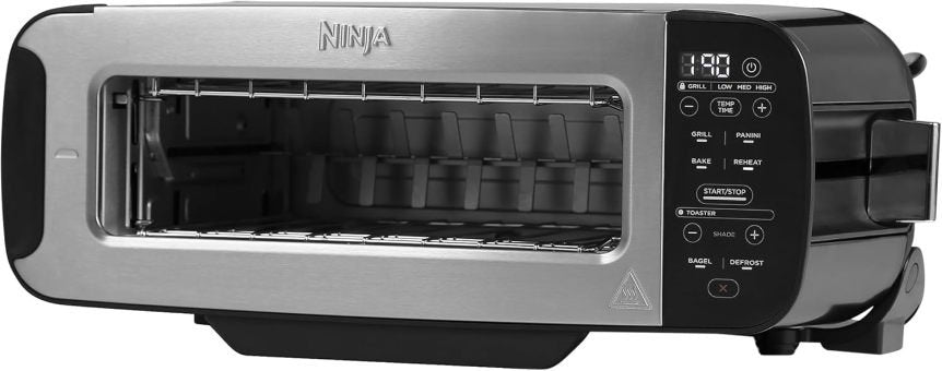 Ninja Foodi ST202EU Tostadora 3 en 1 – Grill eléctrico, prensa para panini y tostadora con diseño Flip