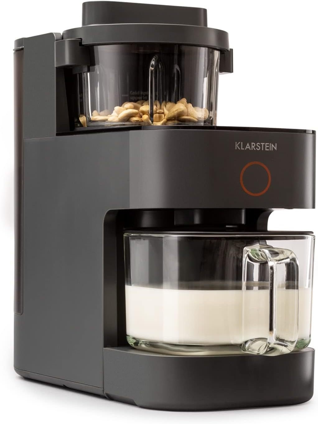 Klarstein Batidora calefactable – Motor 300 W + calentamiento 1250 W, preparación de bebidas vegetales, calentamiento 360°, 30.000 rpm, pantalla…