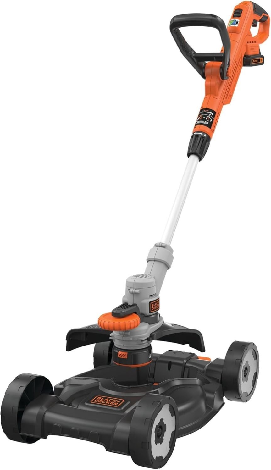 BLACK+DECKER Kit cortabordes 3 en 1 STC1820CM – Herramienta inalámbrica versátil para un jardín impecable