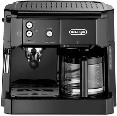De'Longhi BCO 421.S Cafetera combinada – Portafiltro espresso y cafetera de filtro, espumador de leche, jarra de vidrio