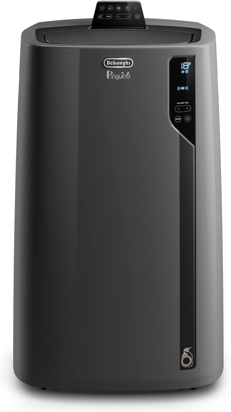 De'Longhi Pinguino PAC EL112 CST Aire acondicionado portátil con tubo de evacuación – Hasta 110 m³, deshumidificador, ventilación, temporizador 24…